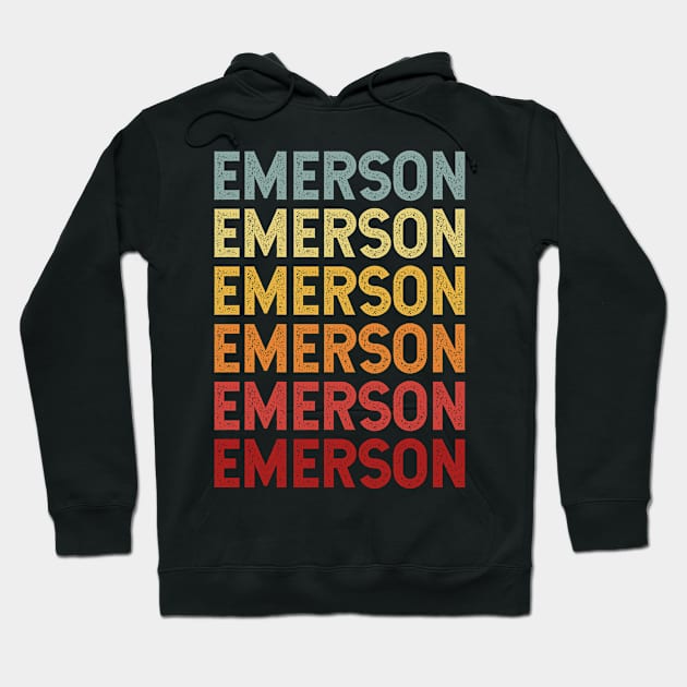 Emerson Name Vintage Retro Gift Named Emerson Hoodie by CoolDesignsDz